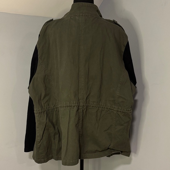 Torrid Olive Green Utility Jacket with Black Sleeves - Picture 4 of 6